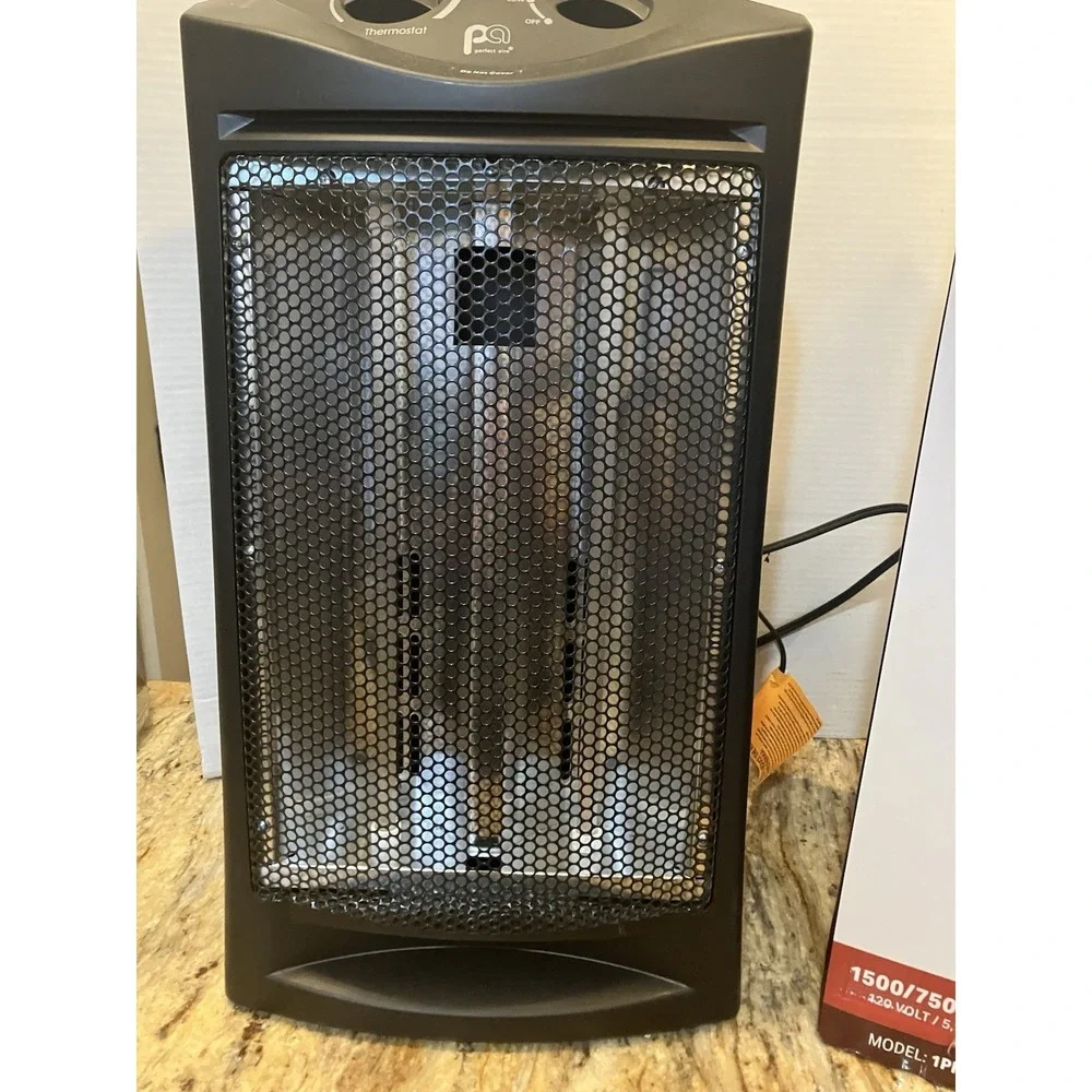 Perfect Aire 1500Watt Black Electric Tower Radiant Med/ Lrg Room Space Heater NE